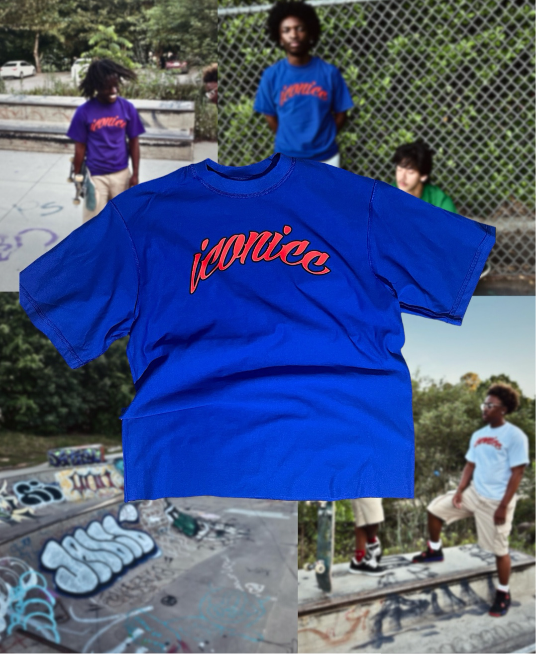 “Iconicc Arch Logo” Blue Tees