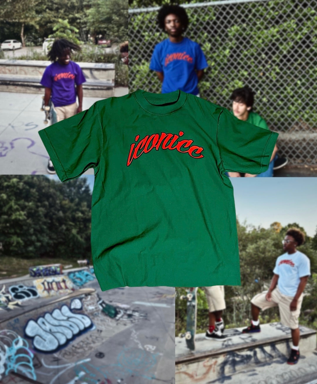 “Iconicc Arch Logo” Green Tees